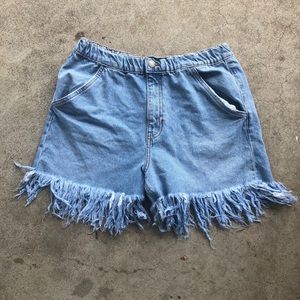 Zara Cutoff Denim Mom Jean Shorts
